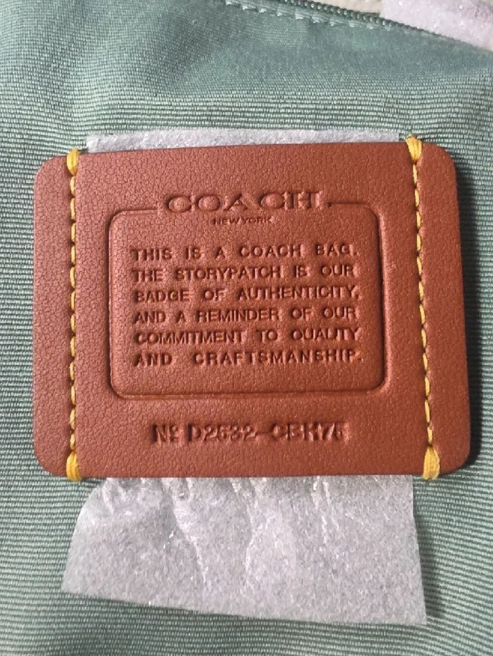 COACH Pebble Leather Bucket Bag in Mint - Picture 9 of 9